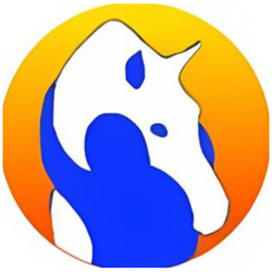 Bright Horizons Logo of silhouette hugging a horse